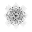 metatron's cube wit 7 colours tattoo design idea