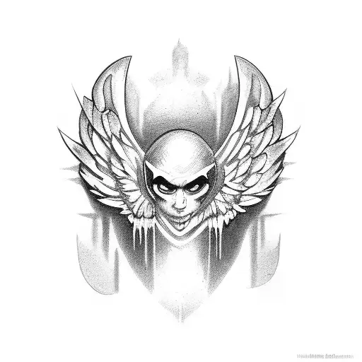 halft evil halft angel  tattoo design idea