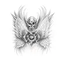 evil angel tattoo design idea