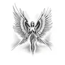 evil angel tattoo design idea