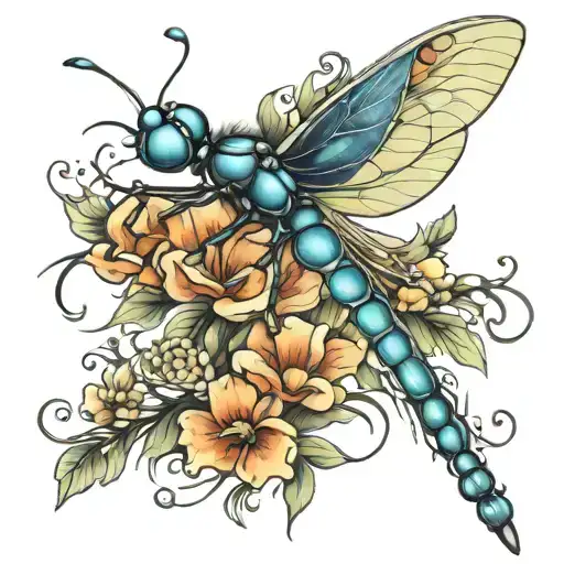 damselfly timeline tattoo design idea