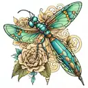damselfly timeline tattoo design idea