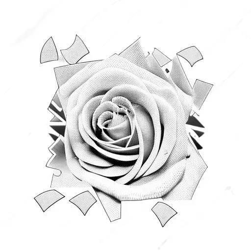 roses and puzzle pieces with dancing tattoo design idea