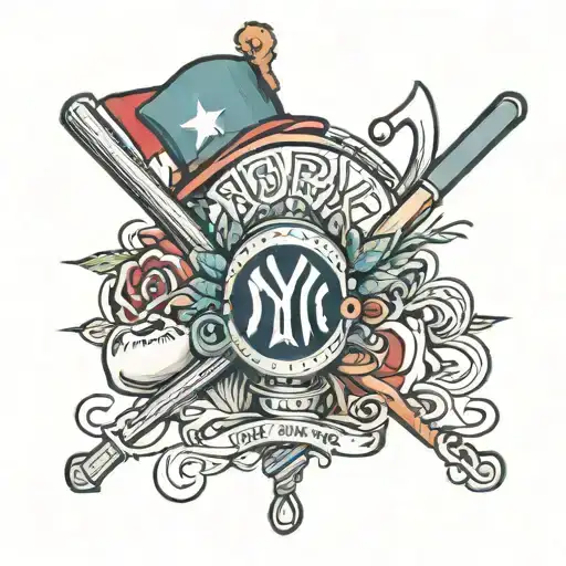 New York yankee and Puerto Rico theme tattoo design idea