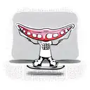 small cute alien on a skateboard wearing earbuds tattoo design idea