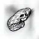 skull snake glowers hyper realistic tattoo design idea