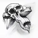 skull snake glowers hyper realistic tattoo design idea