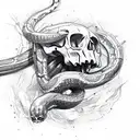 skull snake glowers hyper realistic tattoo design idea