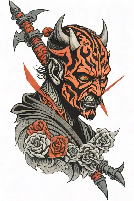 darth maul Star Wars tattoo design idea