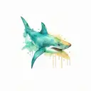 Shark bites itself tattoo design idea