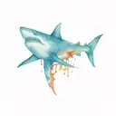 Shark bites itself tattoo design idea