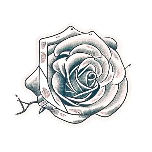 snake with roses tattoo design idea