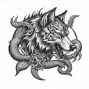 wolf and scorpion tattoo design idea