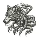 wolf and scorpion tattoo design idea
