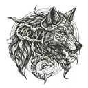 wolf and scorpion tattoo design idea