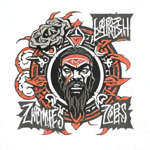 flatbush zombies logo hollow black and red tattoo design idea