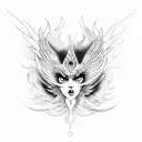Phoenix with smoke tattoo design idea