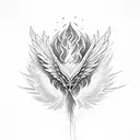 Phoenix with smoke tattoo design idea