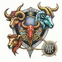 aries libra sagittarius tattoo design idea