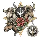 aries libra sagittarius tattoo design idea