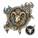 aries libra sagittarius tattoo design idea