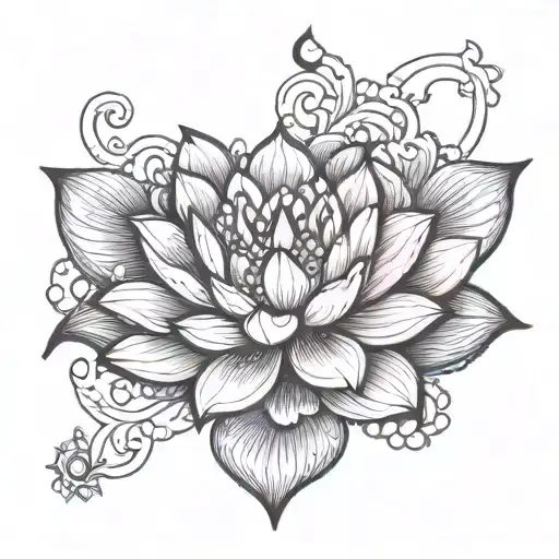 LOTUS FLOWER WITH CHAKRA tattoo design idea