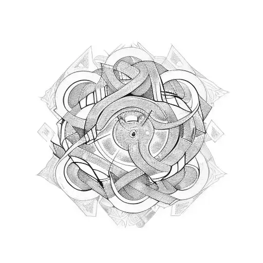chaos and order symbols tattoo design idea
