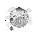 simple skyline  tattoo design idea