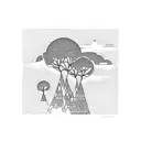 simple skyline  tattoo design idea