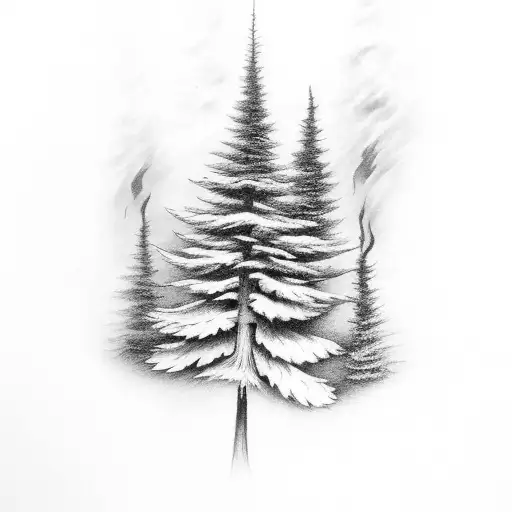 fire forest tattoo design idea