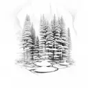 fire forest tattoo design idea