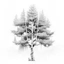 fire forest tattoo design idea