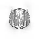 fire forest tattoo design idea