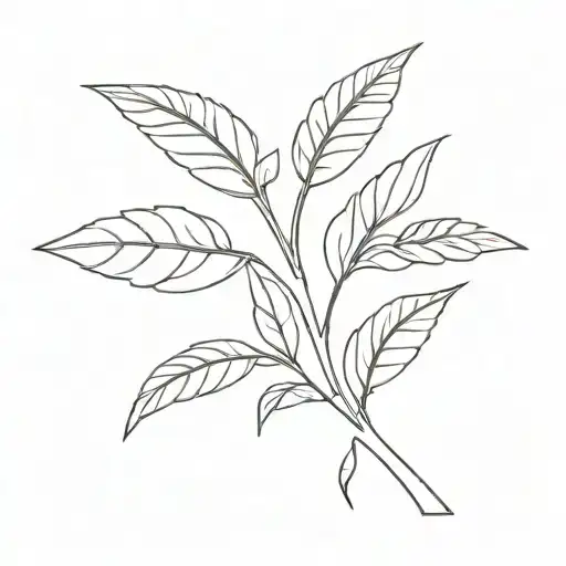 A minimalist tattoo of a coffee plant intertwined with the flag of Puerto Rico tattoo design idea