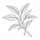 A minimalist tattoo of a coffee plant intertwined with the flag of Puerto Rico tattoo design idea