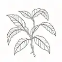 A minimalist tattoo of a coffee plant intertwined with the flag of Puerto Rico tattoo design idea