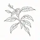 A minimalist tattoo of a coffee plant intertwined with the flag of Puerto Rico tattoo design idea