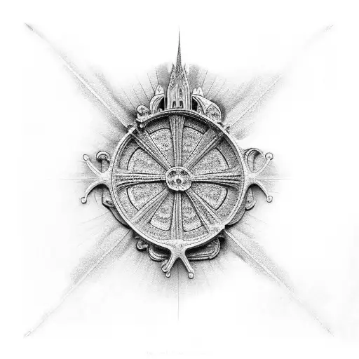 notre dame cathedral tattoo design idea