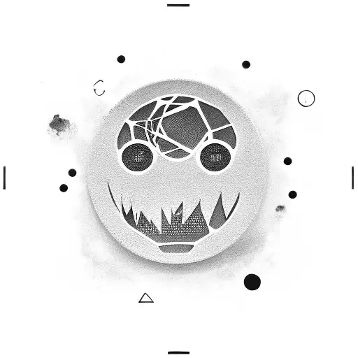 Crypto coin symbol integrated with Tokyo Ghoul characters tattoo design idea