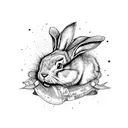 alice in wonderland rabbit and watch tattoo design idea