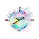 clock with luka  tattoo design idea