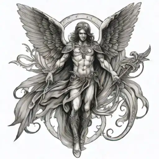 arch angel michael tattoo design idea