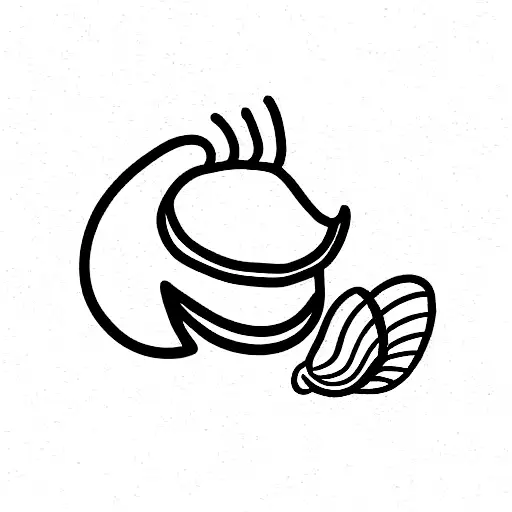 dog nose with clam shell  tattoo design idea