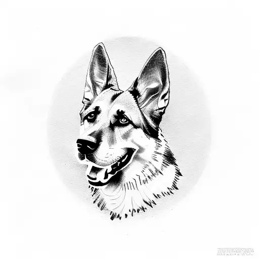 German Shepherd dog tattoo design idea