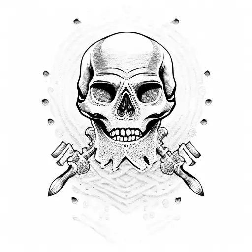 medieval skeletons dancing tattoo design idea