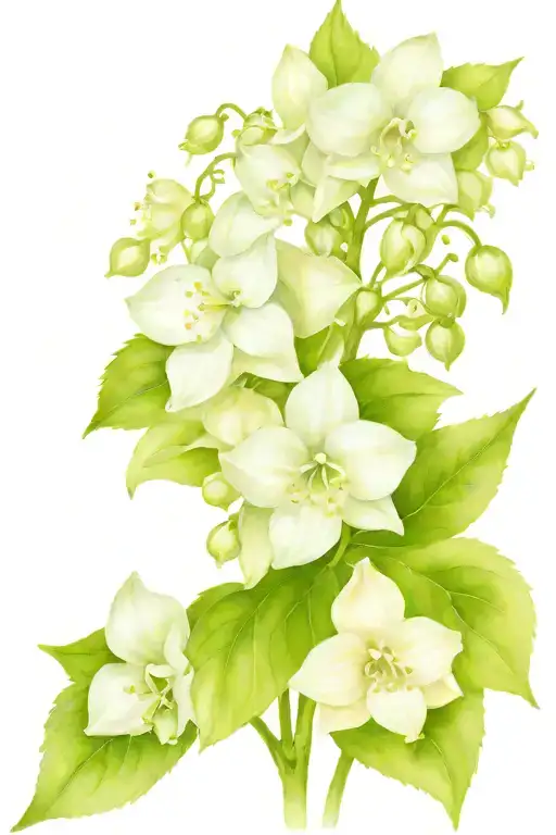 hydrangea and Lily of the valley flower tattoo design idea
