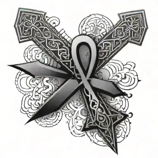 An ankh with intricate details throughout tattoo design idea