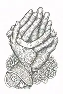 Blessed pray hands holding tattoo design idea