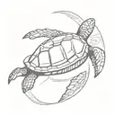 Turtle Surfing tattoo design idea