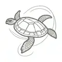 Turtle Surfing tattoo design idea